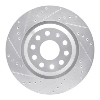 R1 Concepts EDZ-74030L Brake Rotor Drilled and Slotted Silver